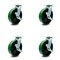 Service Caster 8 Inch Green Poly on Cast Iron Swivel Caster Set with Roller Bearings and Brakes SCC-30CS820-PUR-GB-TLB-4 - alternate 1